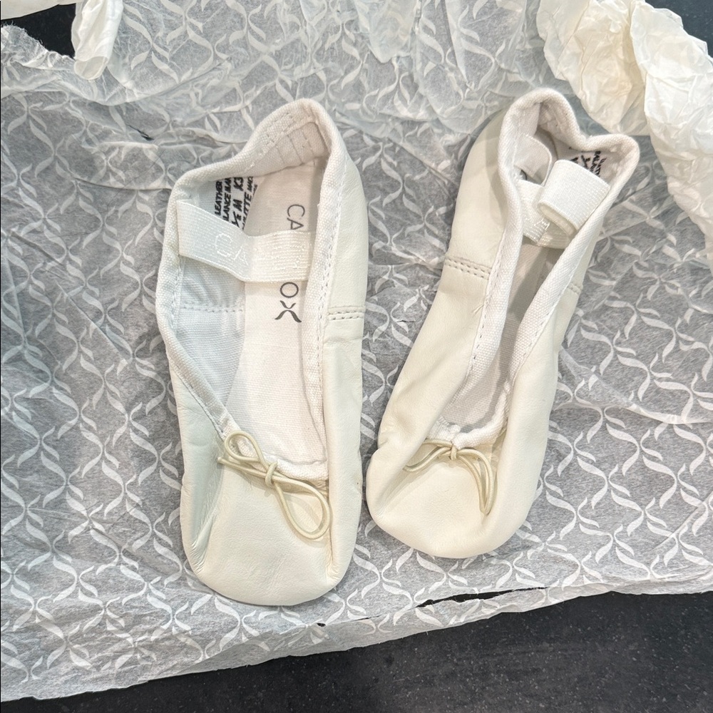 White Capezio Toddler Ballet Shoes